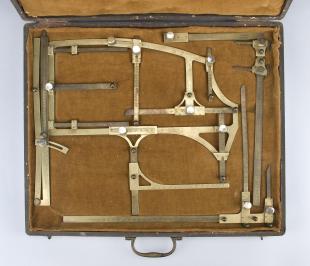 set of 3 anthropometric instruments in case to make clothing patterns