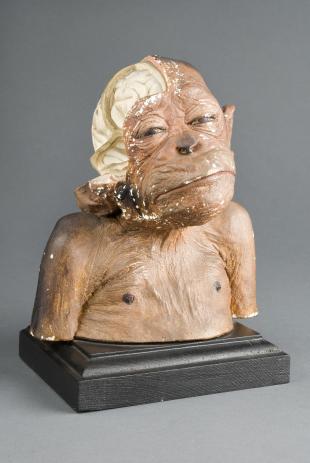 model of the head of a chimpanzee