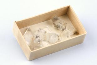 gypsum crystals in box for electron spin apparatus experiments