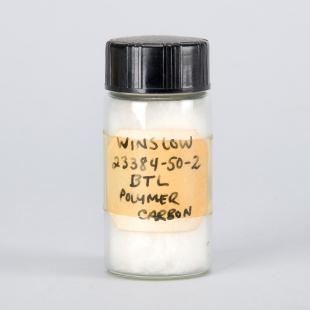 sample of BTL polymer carbon in glass vial