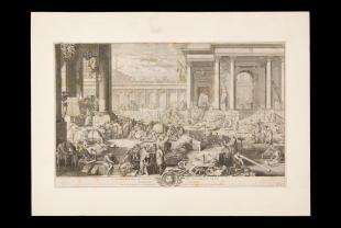 engraving: "L'Academie des Sciences et des Beaux Arts"