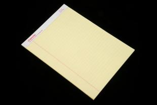 large yellow lined pad