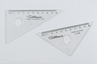 pair of right triangles with cm. ruler - 1 30°/60°/90° and 1 45°/45°/90°