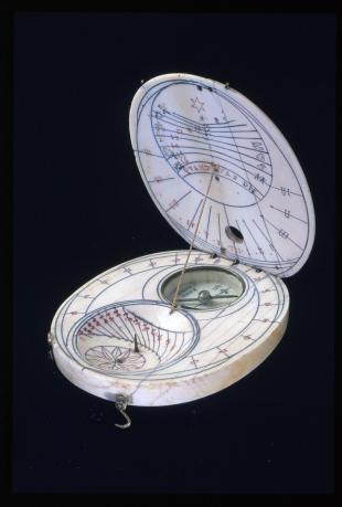 oval ivory diptych sundial