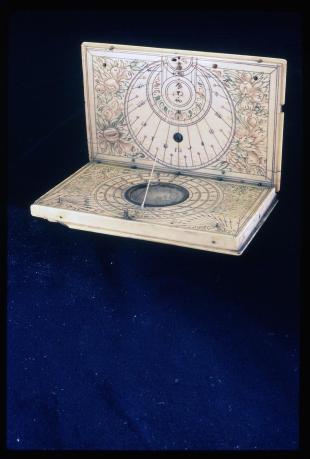 rectangular ivory diptych sundial in form of a book