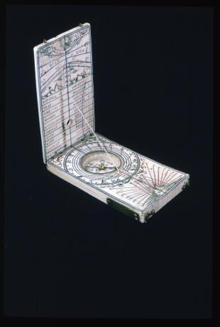 rectangular ivory diptych sundial