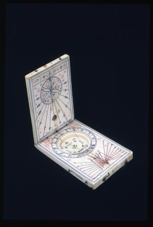 rectangular ivory diptych sundial