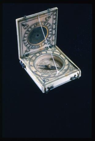 miniature ivory diptych sundial