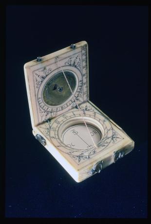 miniature ivory diptych sundial