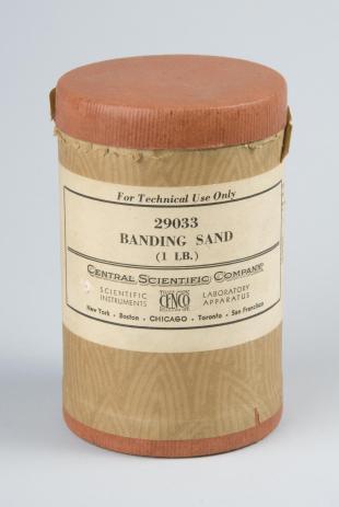 canister of banding sand for Chladni plates